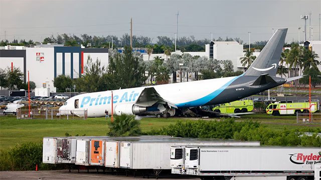 At least 5 dead after Amazon cargo plane barreled off runway at Miami airport