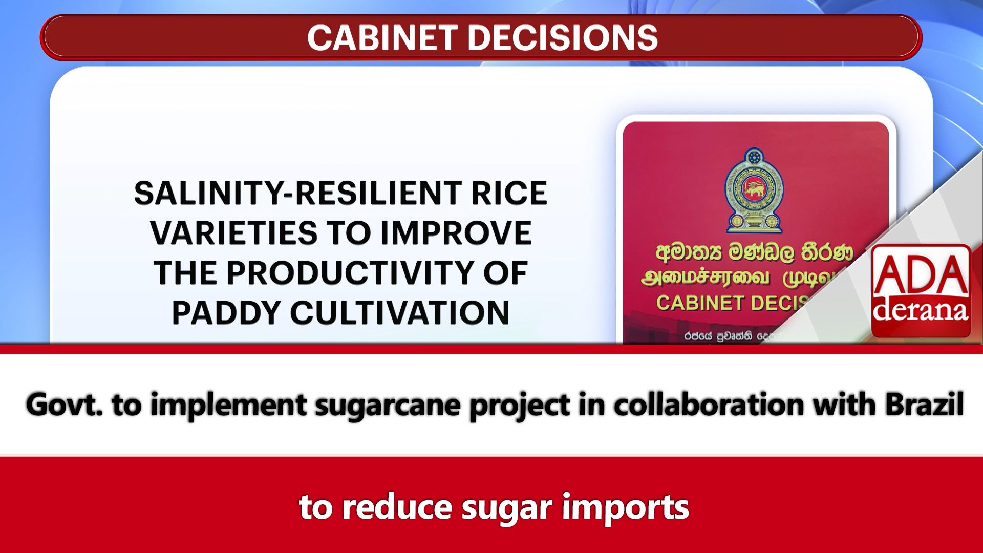 Govt. to implement sugarcane project in collaboration with Brazil to reduce sugar imports (English)